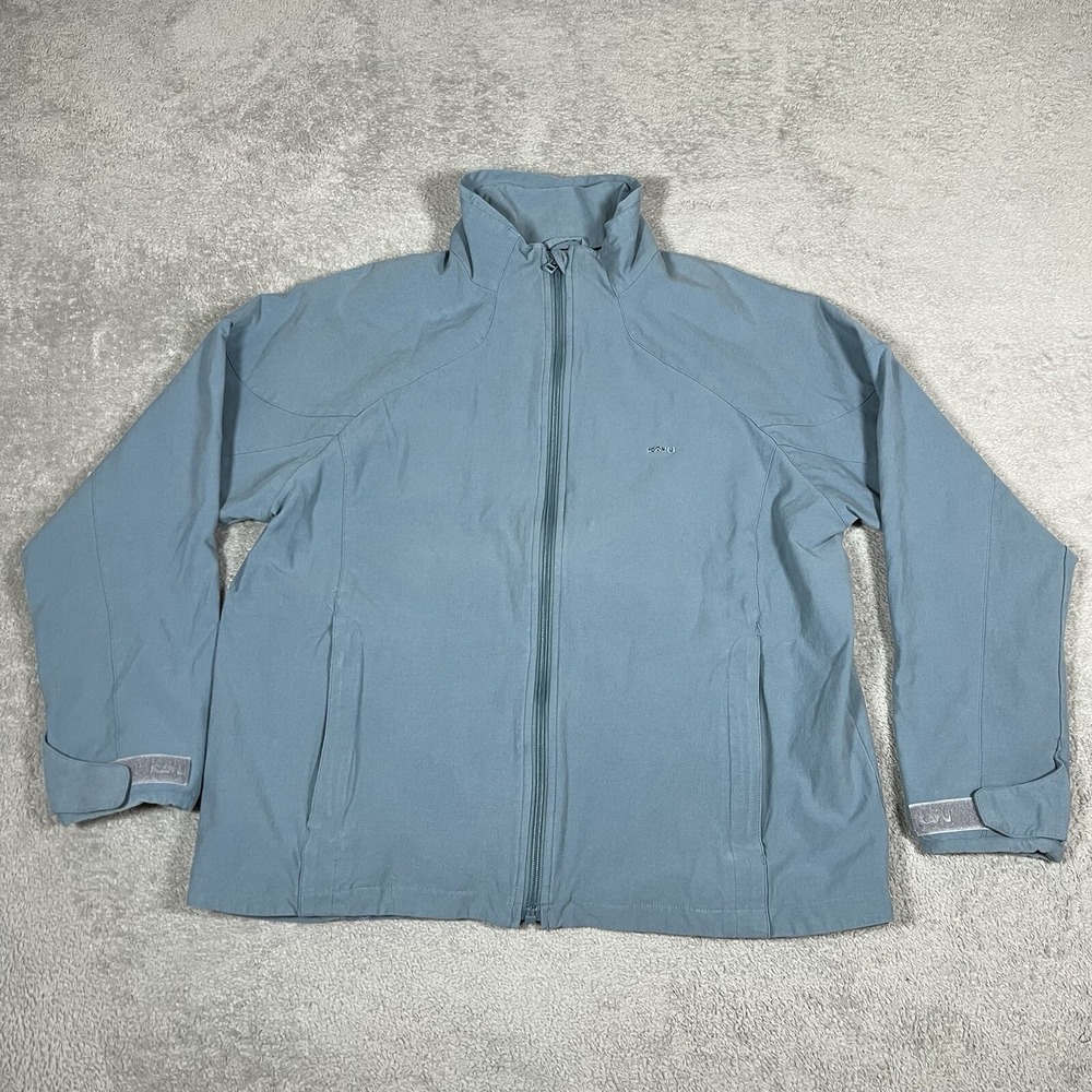 Kavu Jacket Womens Extra Large Blue Canvas Full Zip Lined Work Heavyweight